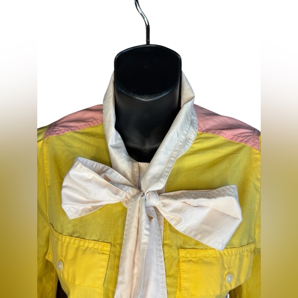 Marc by Marc Jacobs woman’s longsleeve yellow pink 70% cotton shirt sz 4 - Picture 6 of 10